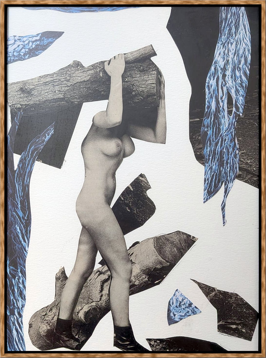 Heavier than Advertised, 2026. Collage on craft paper, 21 x 29.7 cm.
